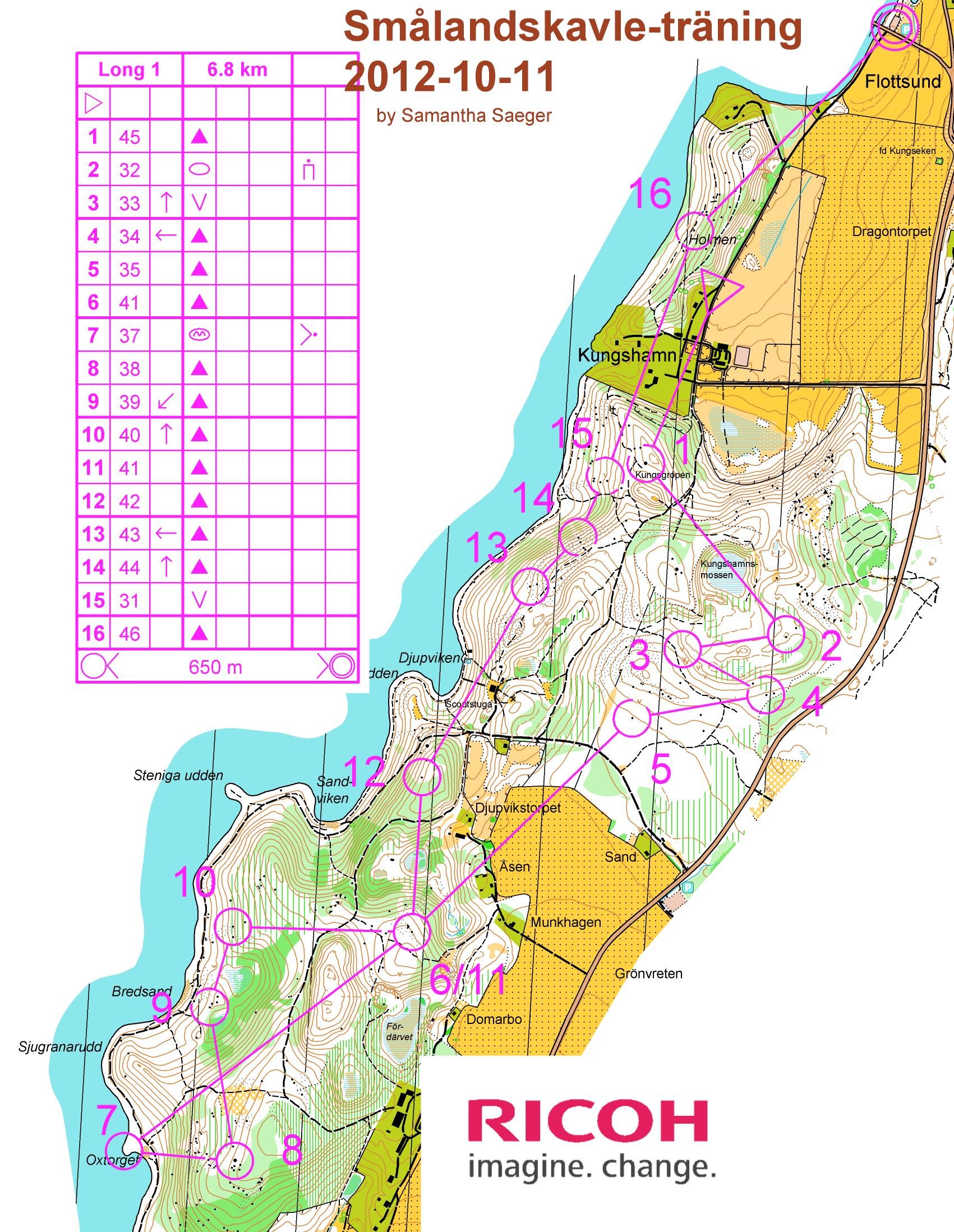 Smålandskavle-träning, Lång 1 (11/10/2012)