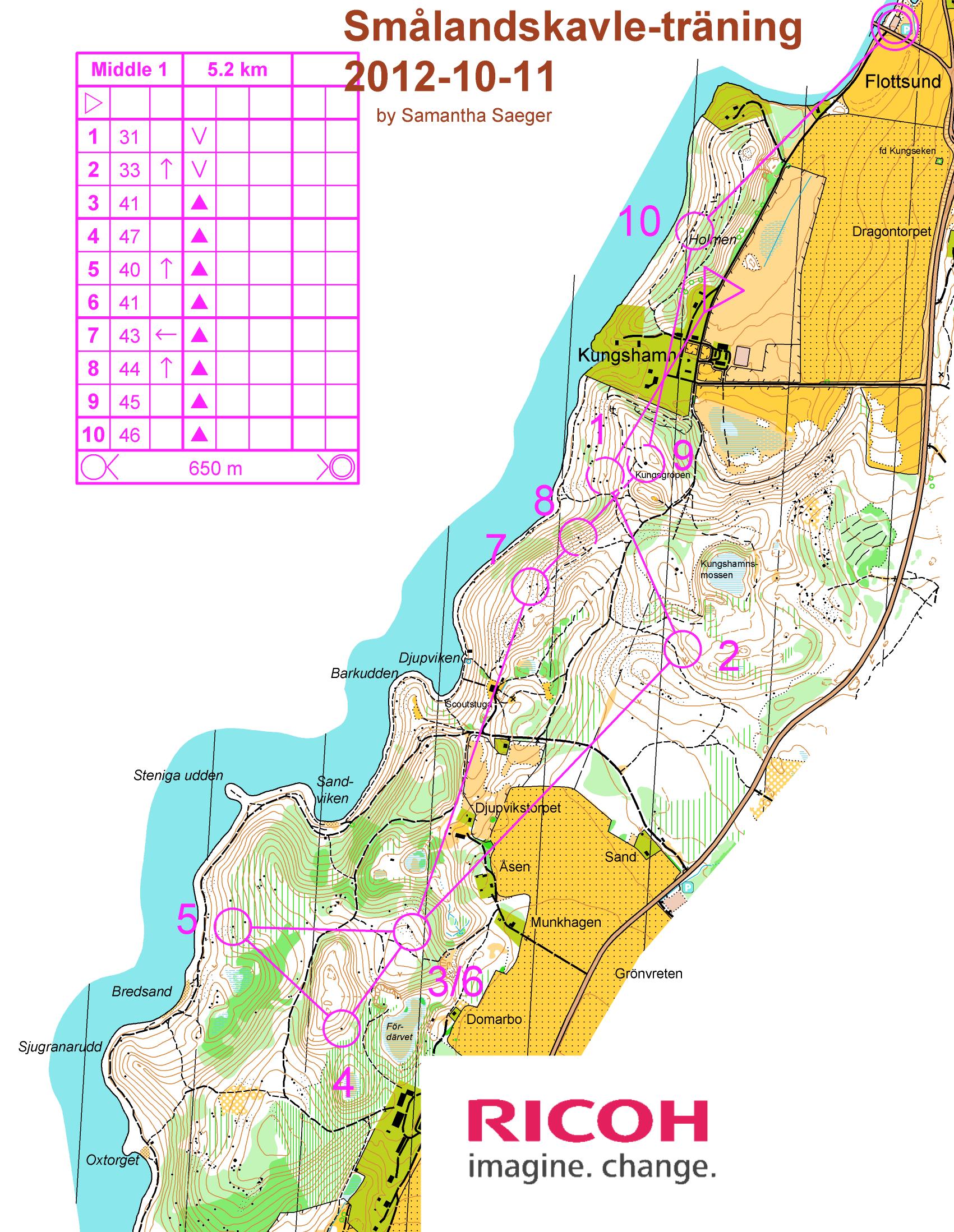 Smålandskavle-träning, Mellan 1 (11.10.2012)