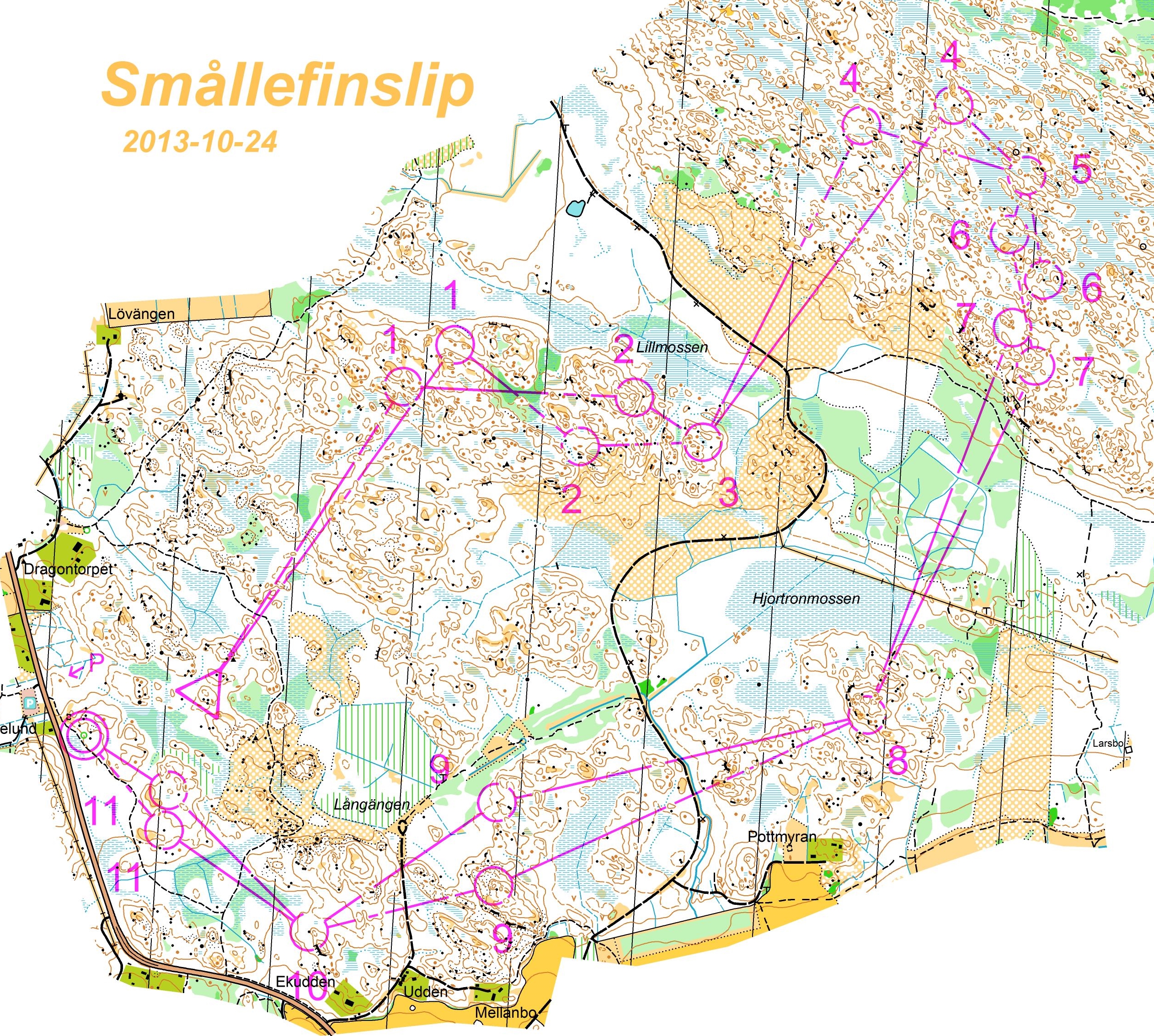 Smålandskavlefinslip 5,6 km (2013-10-24)