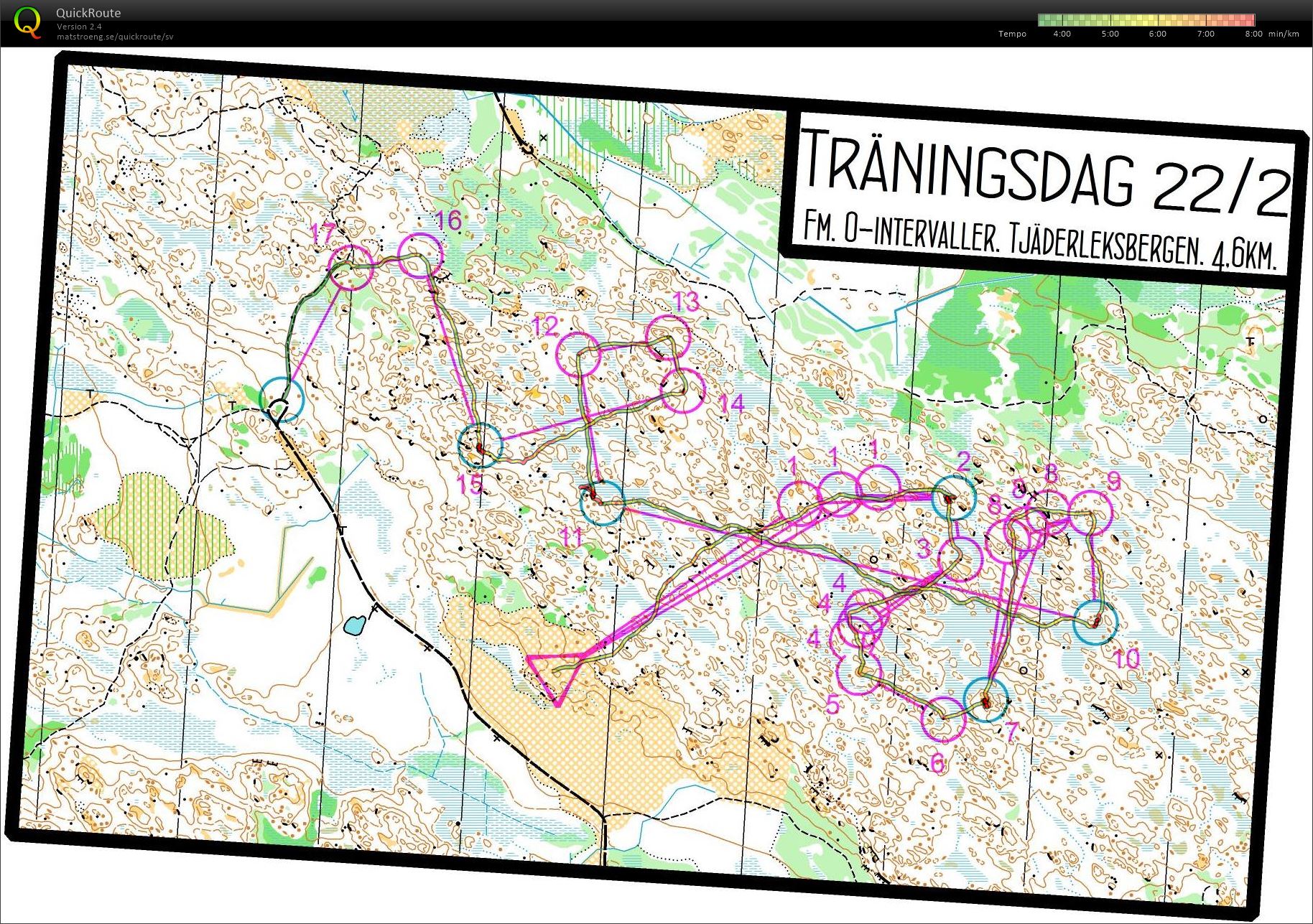 O-intervaller Tjäderleksbergen (22/02/2014)