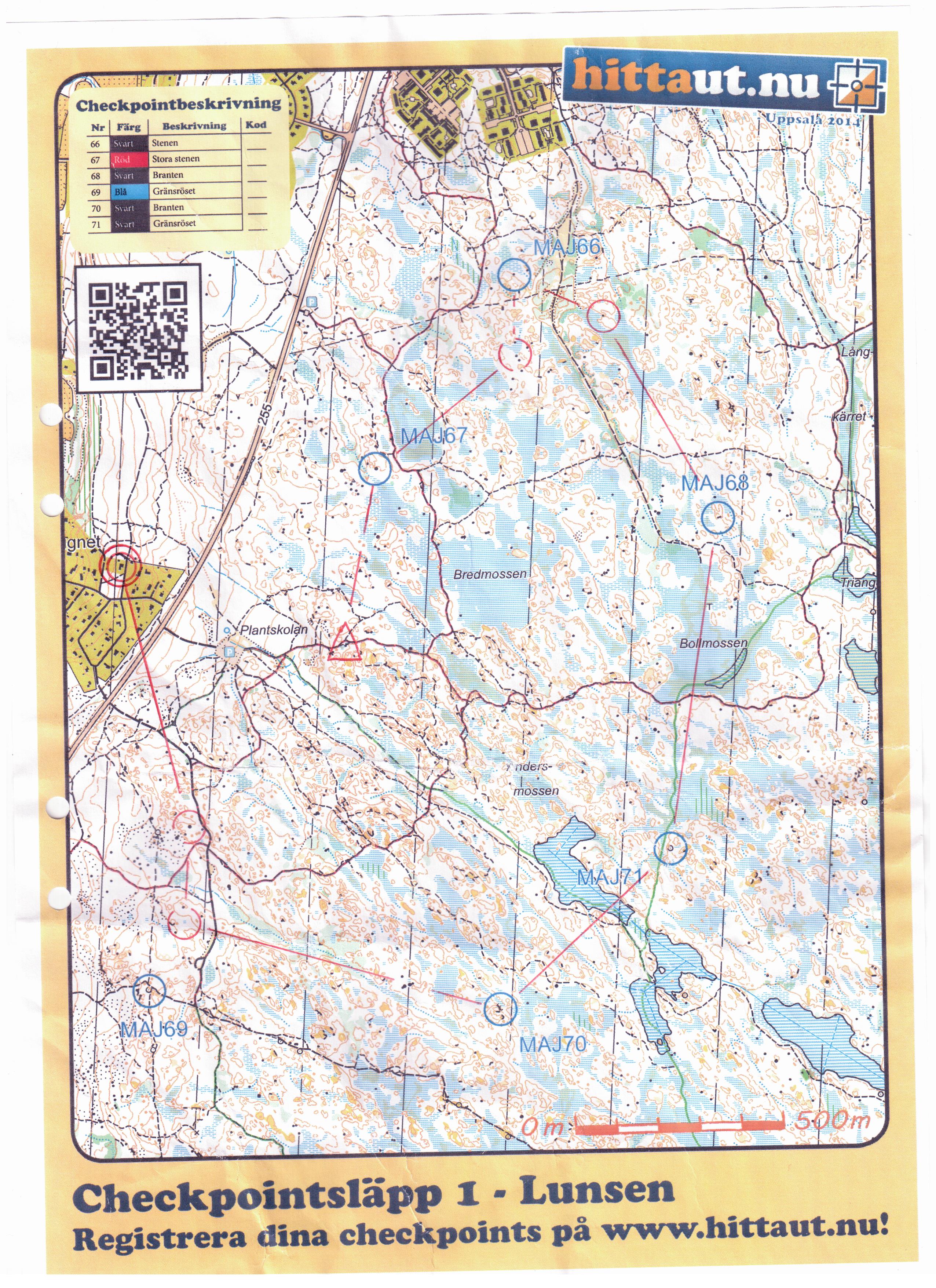 Svår orienteringsbana i Lunsen (2014-06-15)