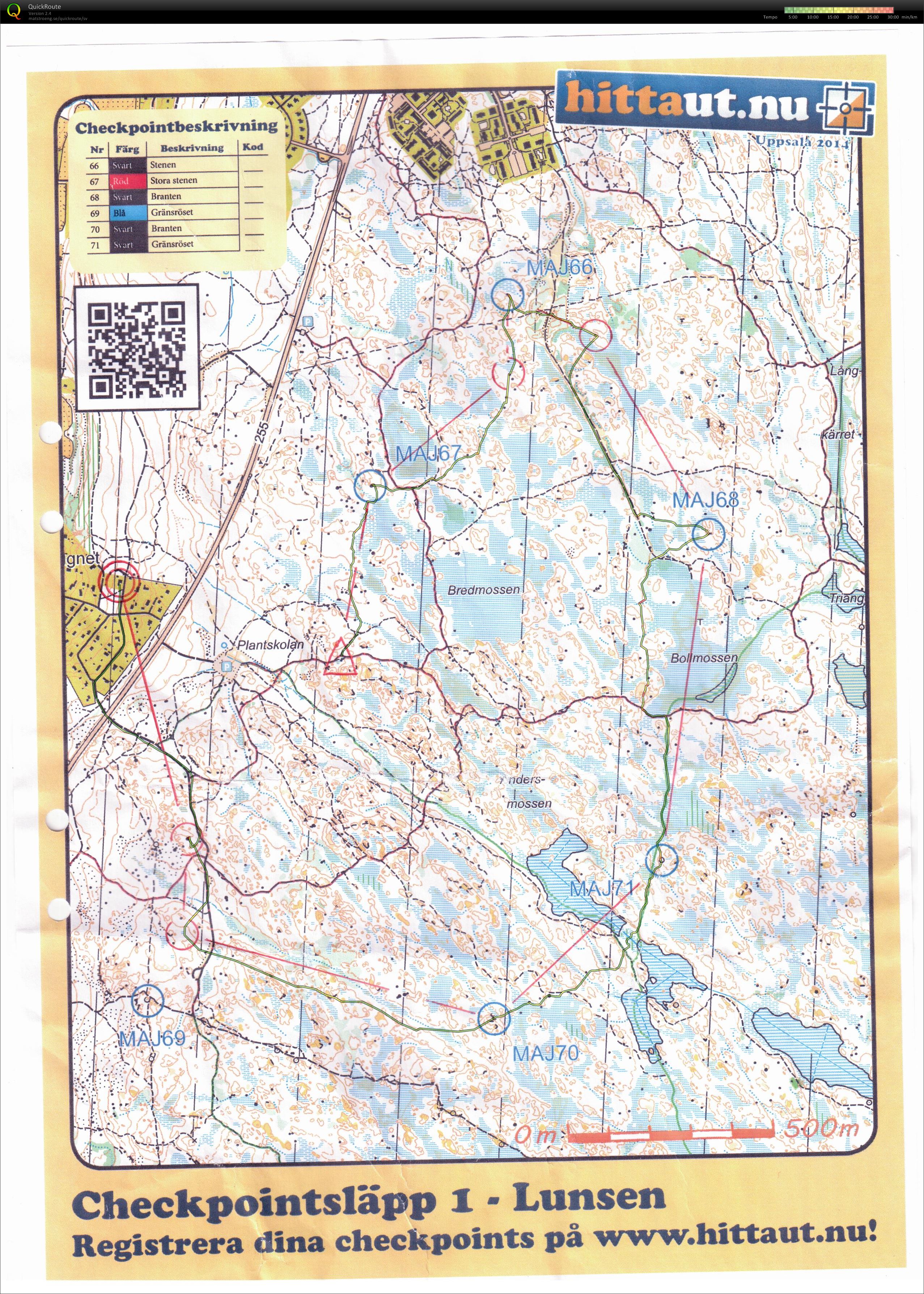 Svår orienteringsbana i Lunsen (15-06-2014)