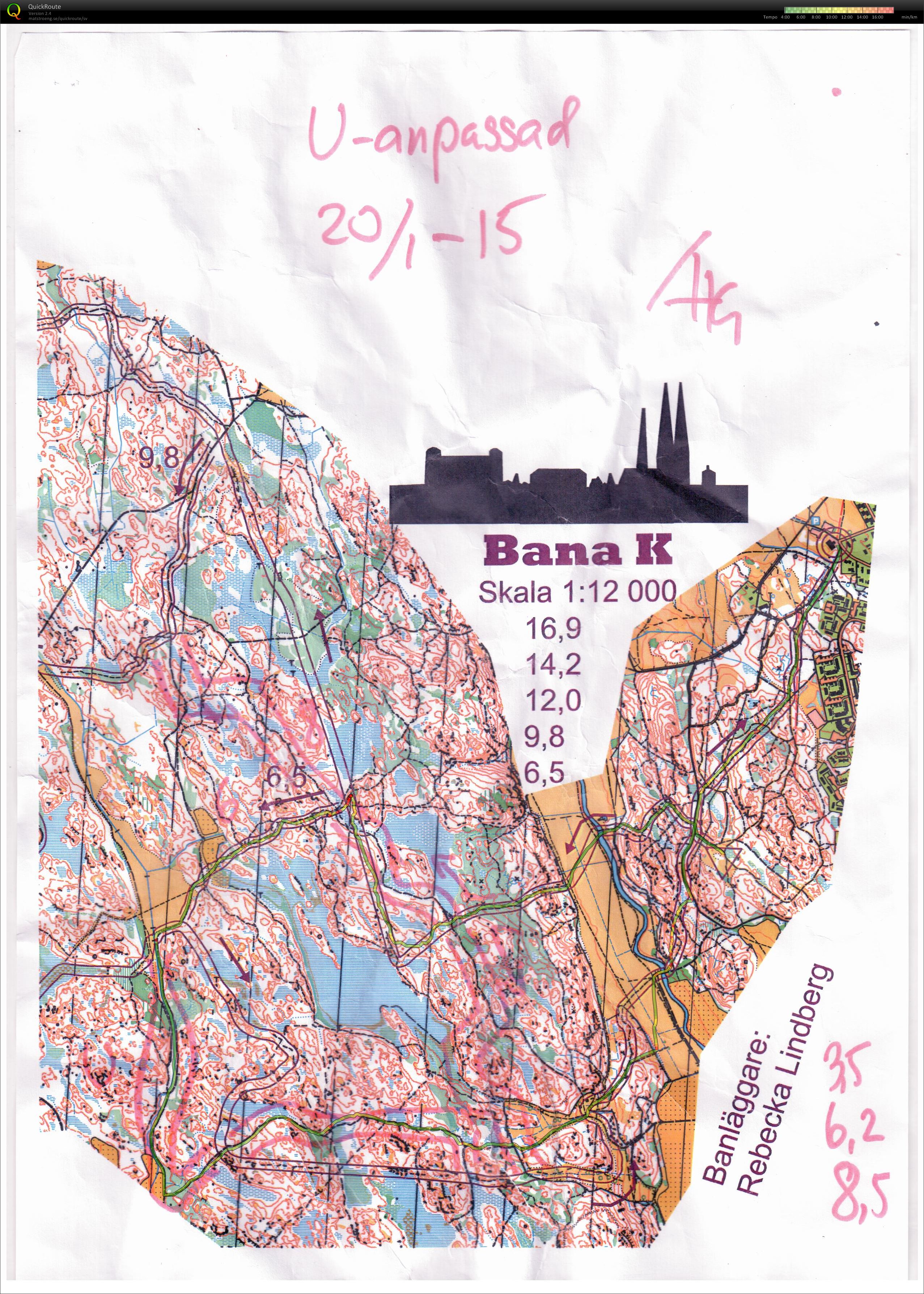 Linje orientering delvis med seniorerna (20-01-2015)