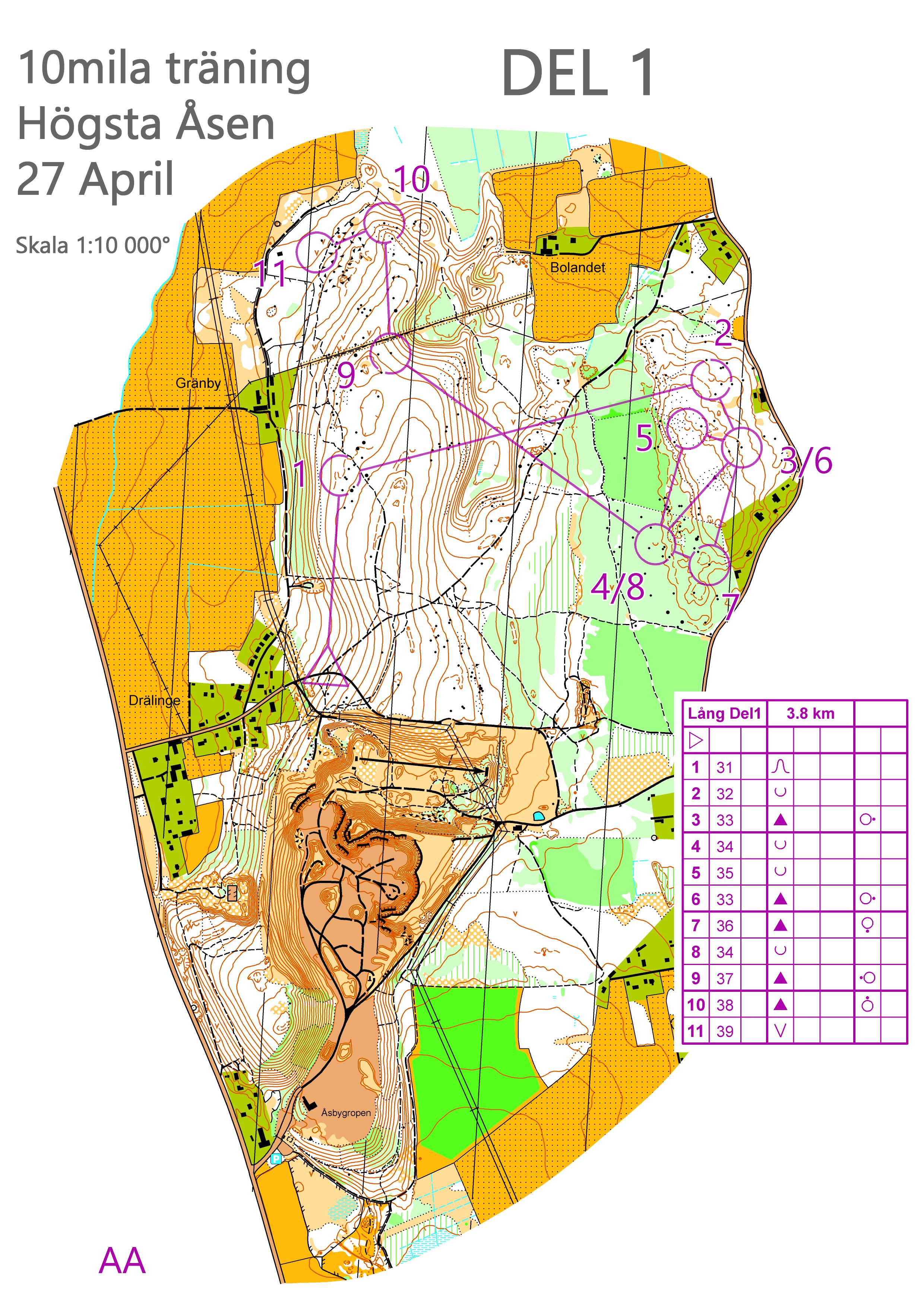 10mila-träning Högsta Åsen Lång Del1 (2016-04-27)