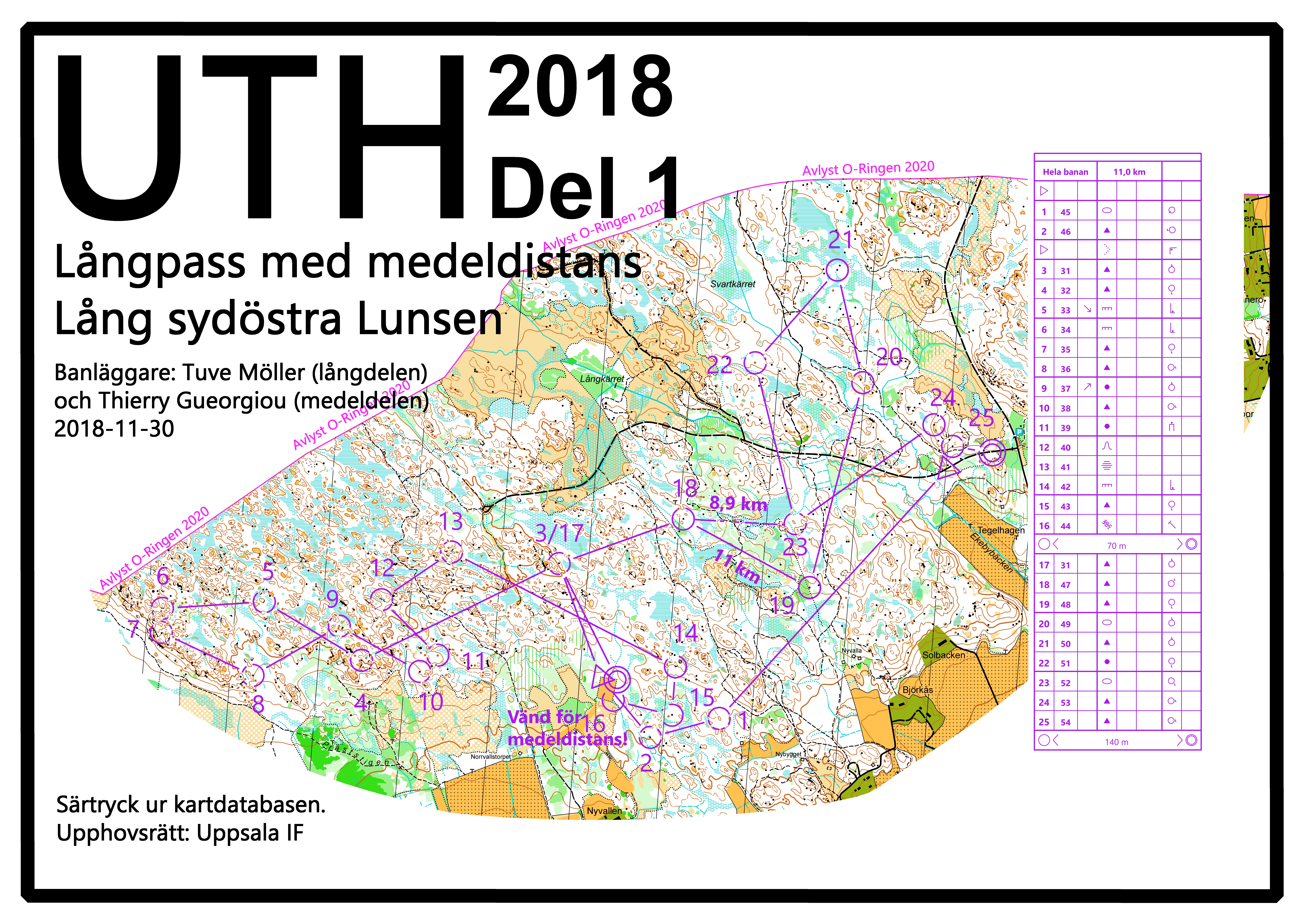 UTH 2018 E1 långdistans med medelinslag, SÖ Lunsen  (30-11-2018)
